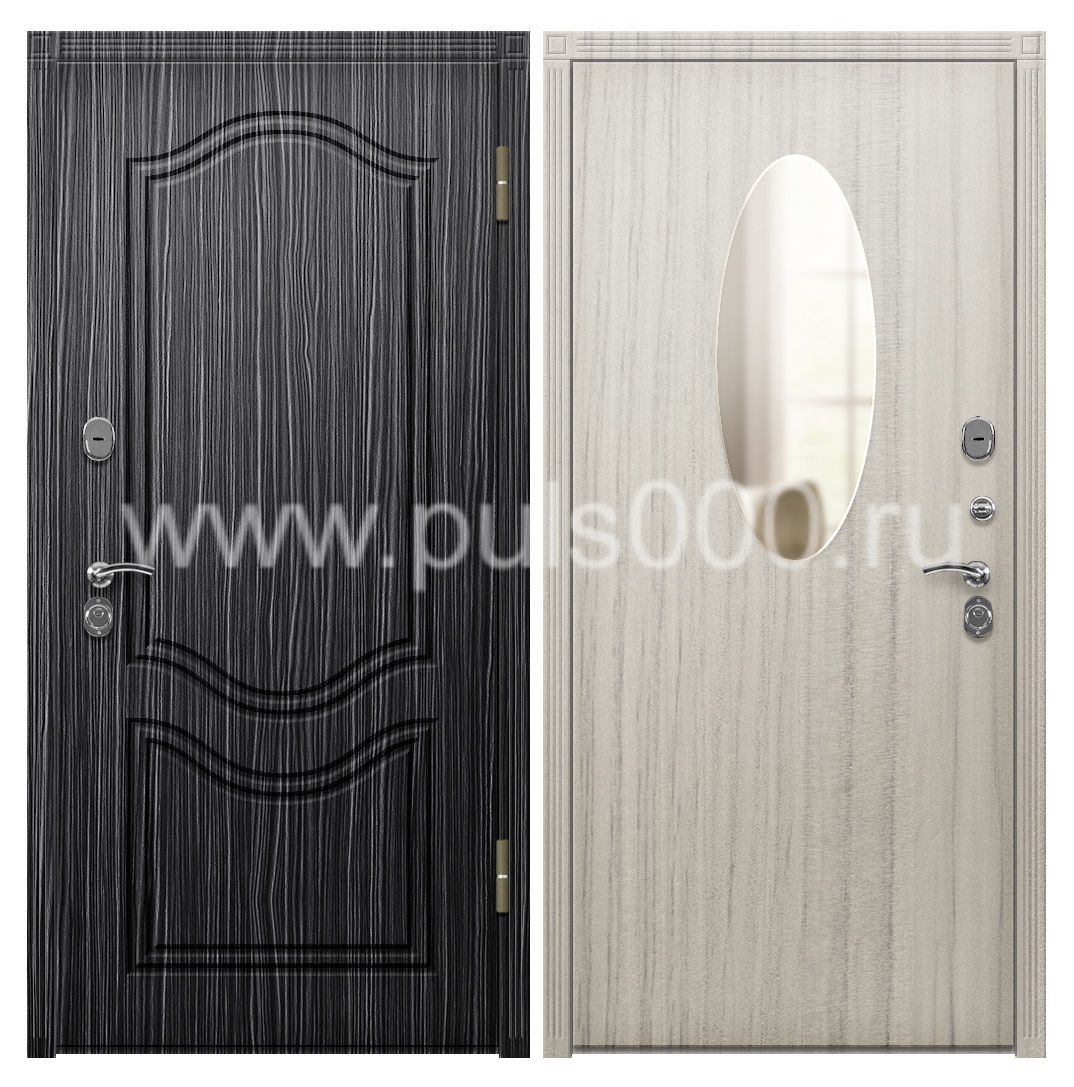 Металлическая уличная дверь с зеркалом в коттедж MDF-29, цена 30 000 руб. Металлическая уличная дверь с зеркалом в коттедж MDF-29, цена 30 000 руб.